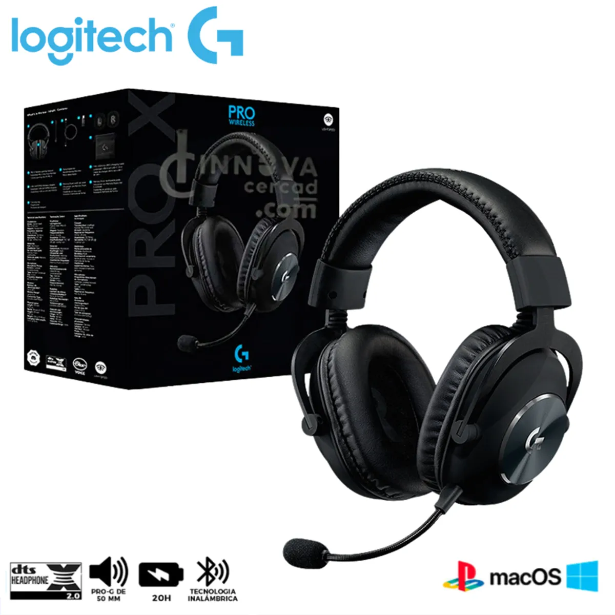 LOGITECH - Auricular Logitech G Pro X Gaming Inalambrico Con Microfono Negro