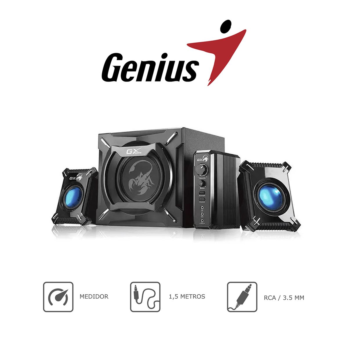GENIUS - Parlante Gx Thunderclap Bass Gaming Speaker System Sw-G21 2000 Ii 45W