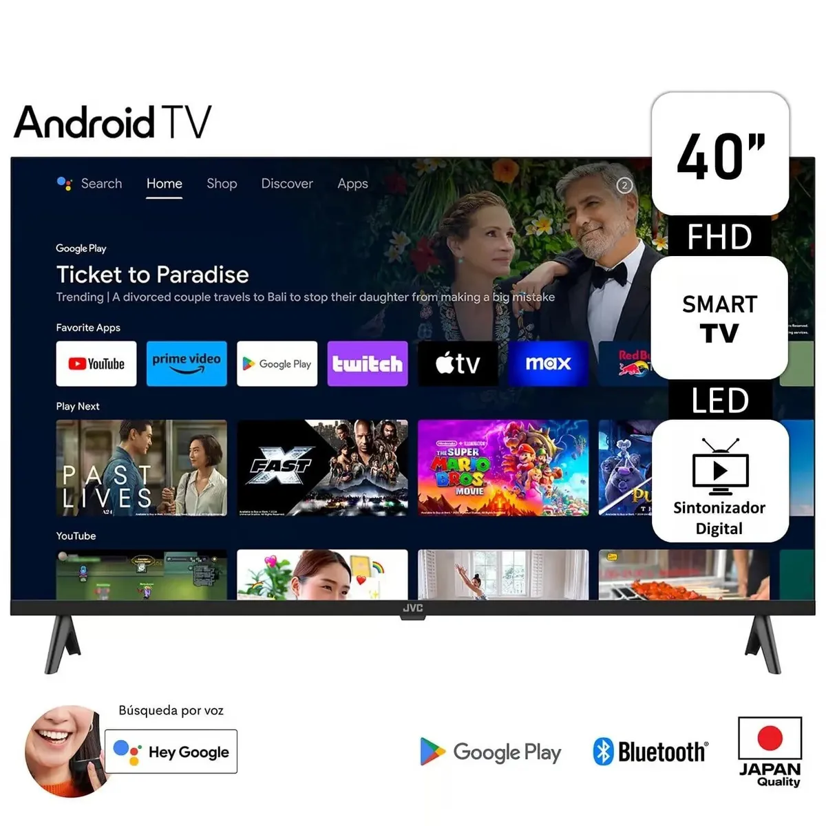 GENERICO - Televisor JVC 40 Fhd Android Tv Lt-40kb448