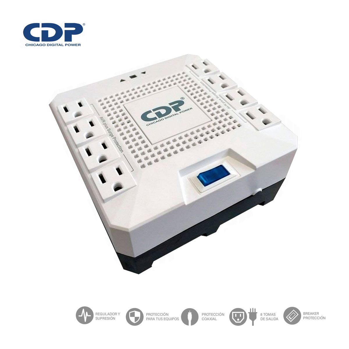 CDP - Estabilizador De Voltaje Cdp R-Avr1808I 1800 Va1000 W 8 Salidas