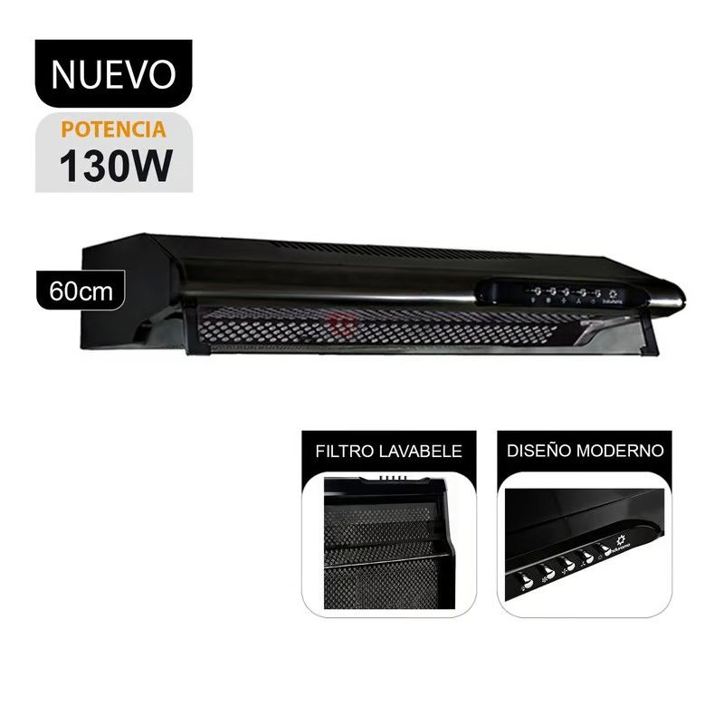 INDURAMA - Campana extractora Indurama CEI 602NE -negro