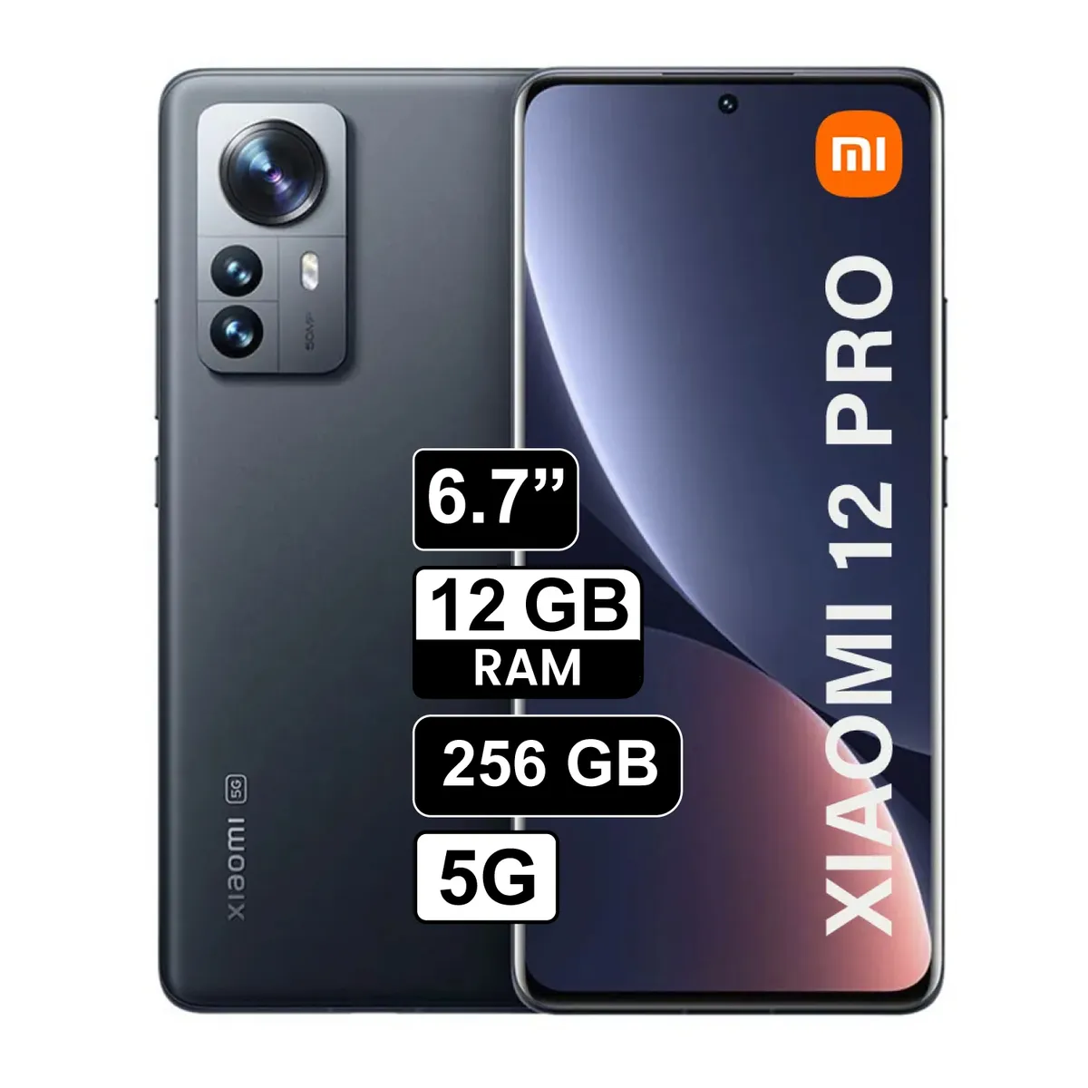 XIAOMI - Celular Xiaomi 12 Pro 5G 12GB Ram 256GB 50MP + 50MP + 50MP, frontal 32MP, 6.73" Pulg Gray