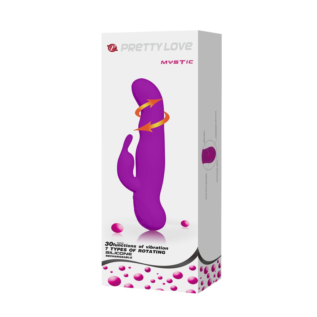 PRETTY LOVE - Vibrador Sexual Mujer Conejito Mystic Eje Rotador Silicona 30 Función