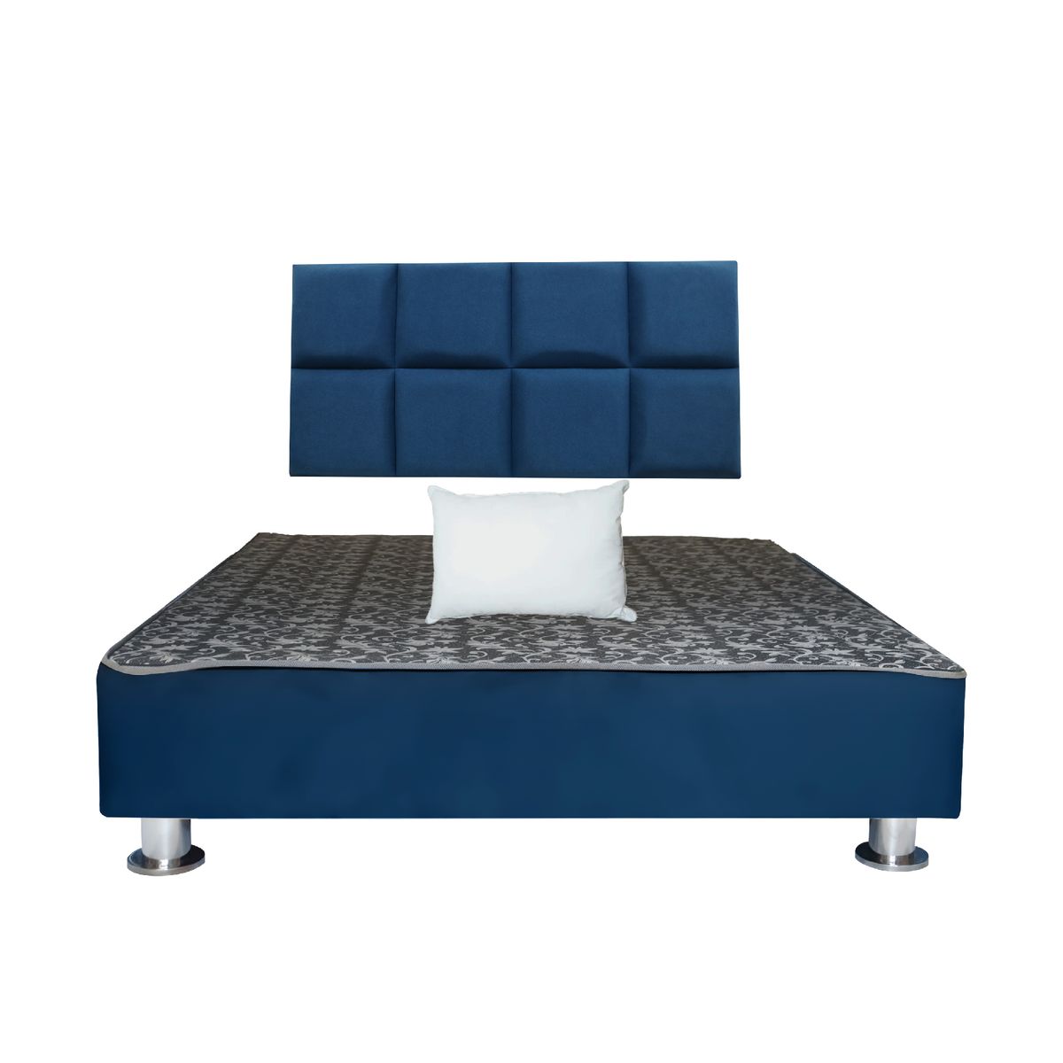 MUEBLES MACRUMO - Cama tapizada Serena + almohada - King Plz - Color Azul