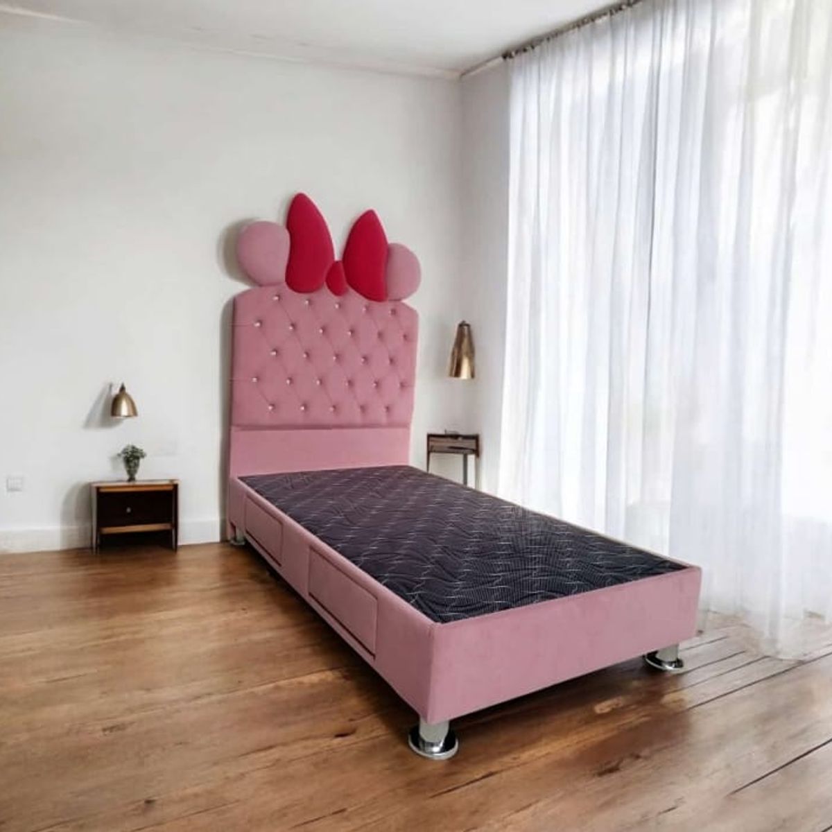 GENERICO - Cama Minnie 1.5 Plaza - Palo Rosa