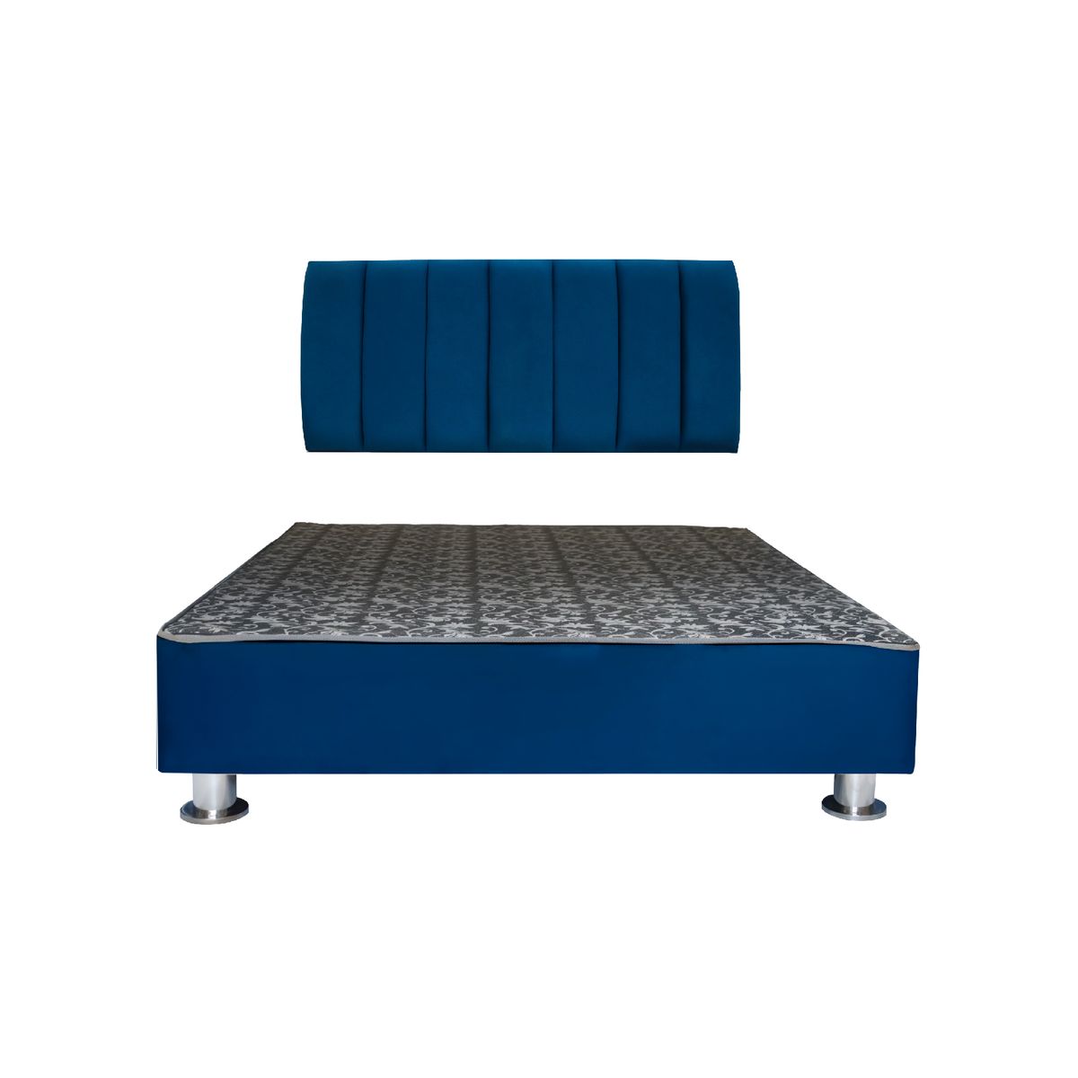 MUEBLES MACRUMO - Cama tapizada Aurea + almohada - King Plz - Color Azul