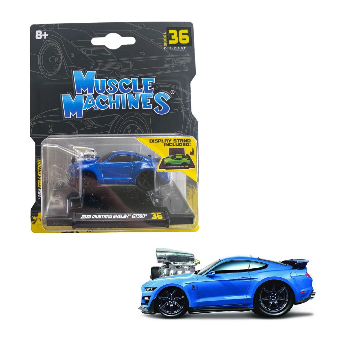 BBURAGO - Auto Coleccionable 1/64 Serie Mustang Shelby GT500