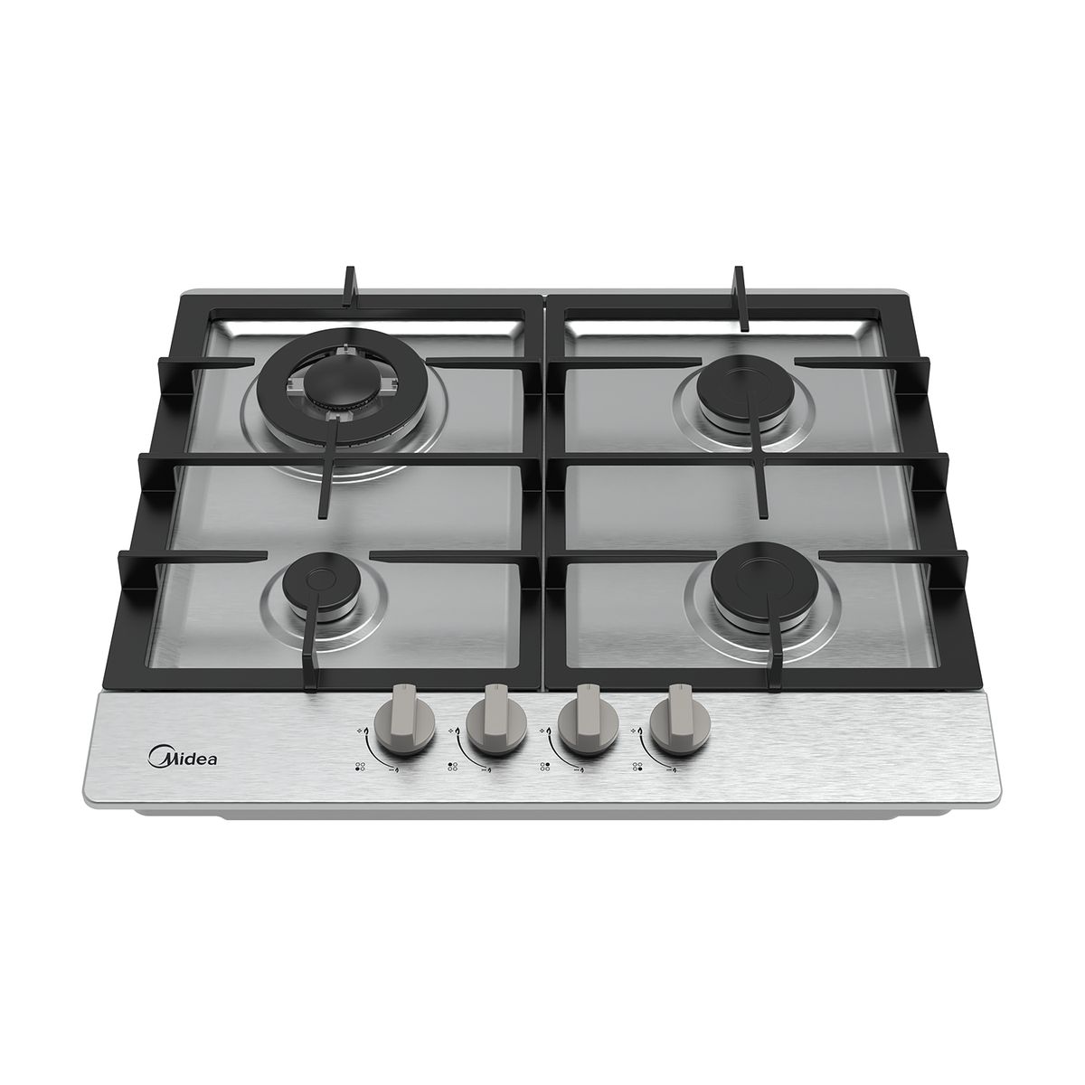 MIDEA - Cocina Empotrable 24" (60 cm) 4 Quemadores Acero Inoxidable Midea