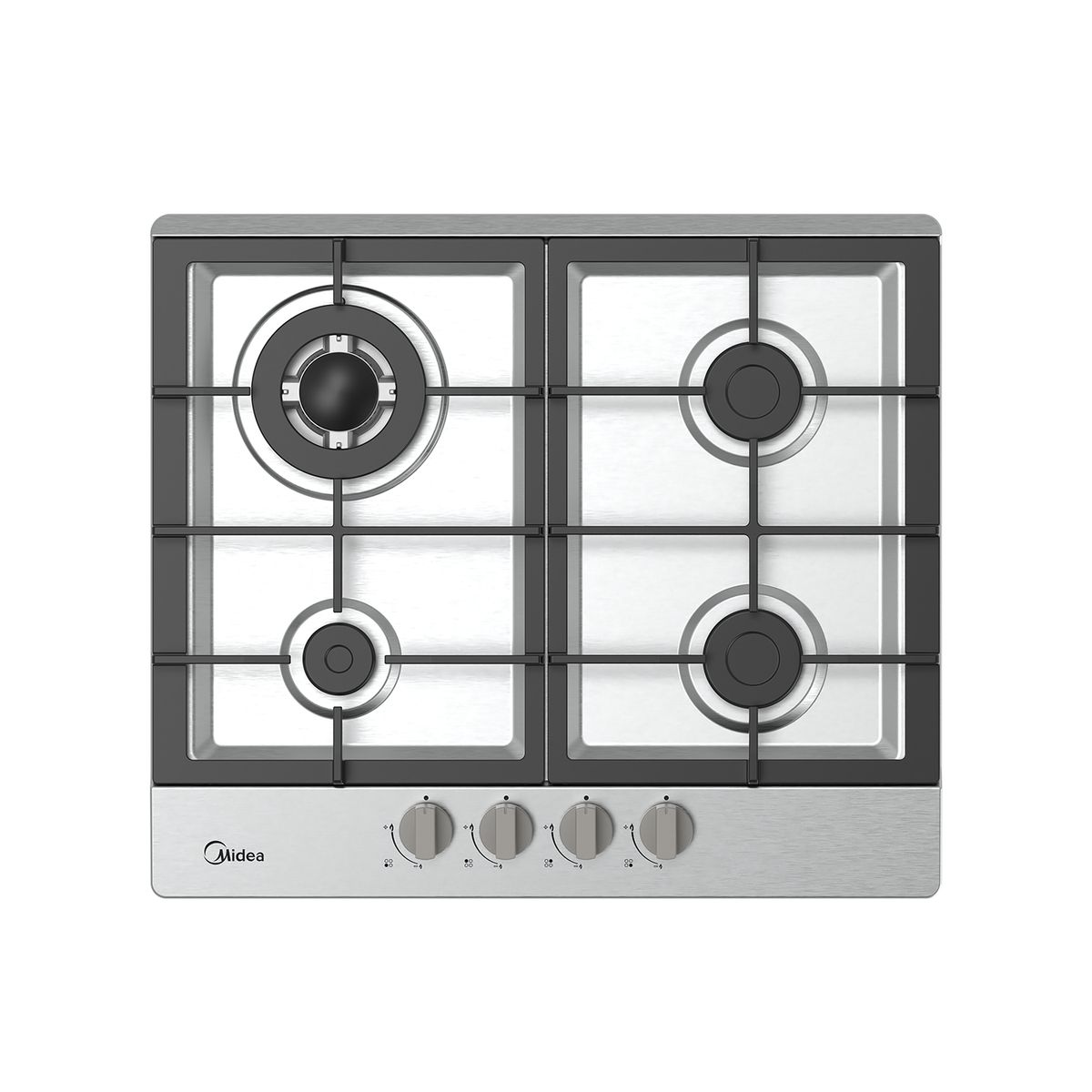 MIDEA - Cocina Empotrable 24" (60 cm) 4 Quemadores Acero Inoxidable Midea