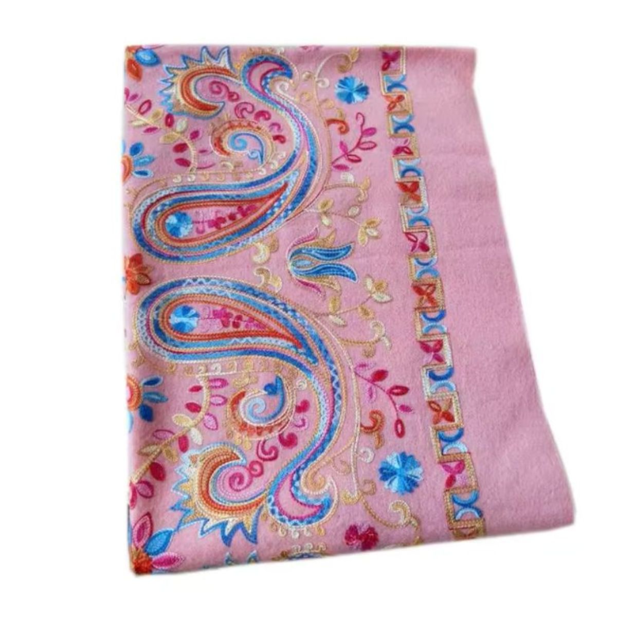 GENERICO - Bufanda Chal Bordado Rosado Claro Con Detalles Para Mujer