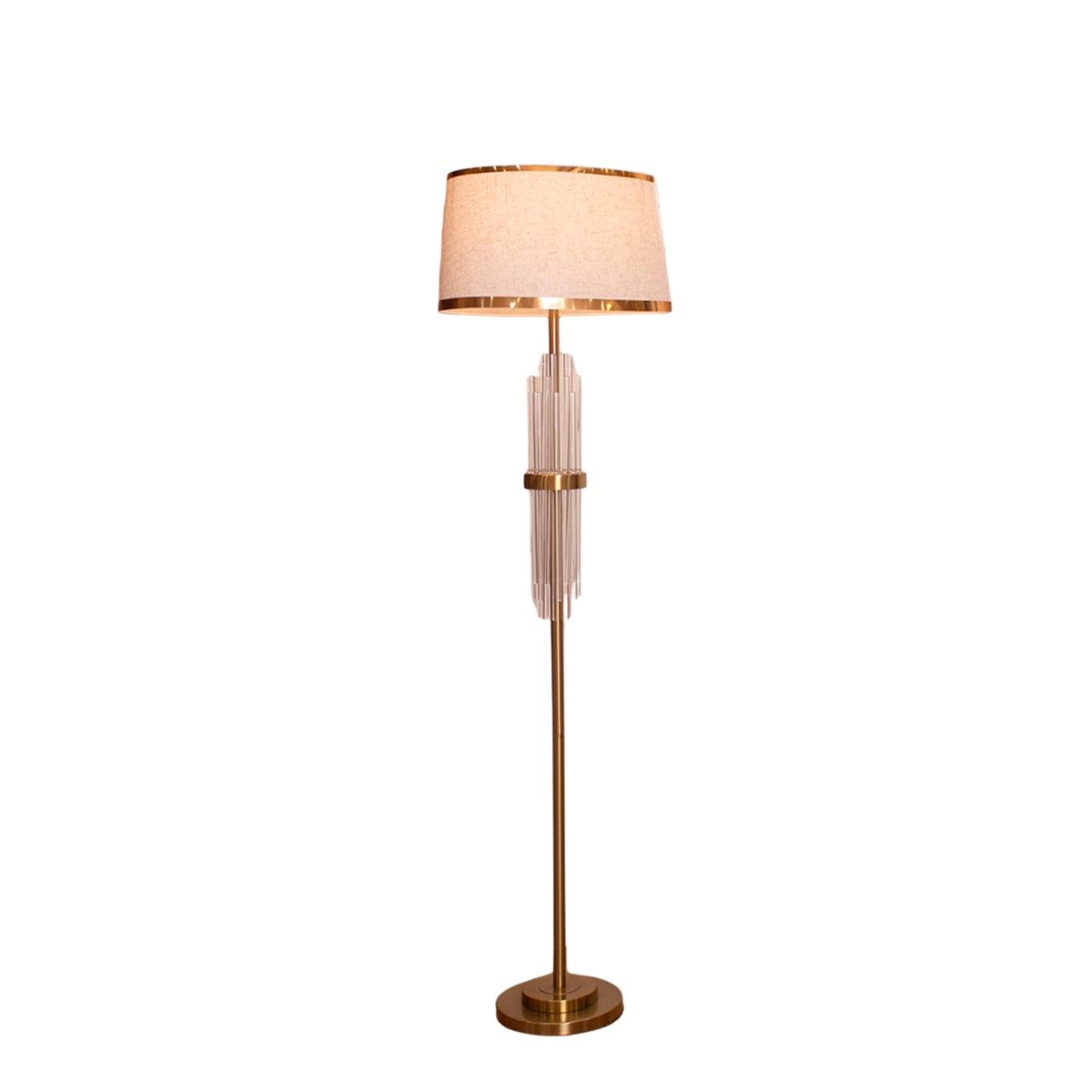 PANADECOR - Lámpara De Piso Panadecor Elegante 160Cm De Cristal Y Hierro