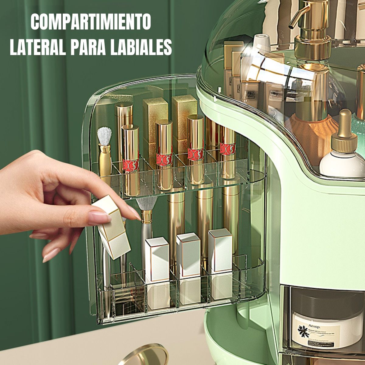 ELMEJORPRECIO - Porta Cosméticos Organizador Premium de 8 Capas Verde
