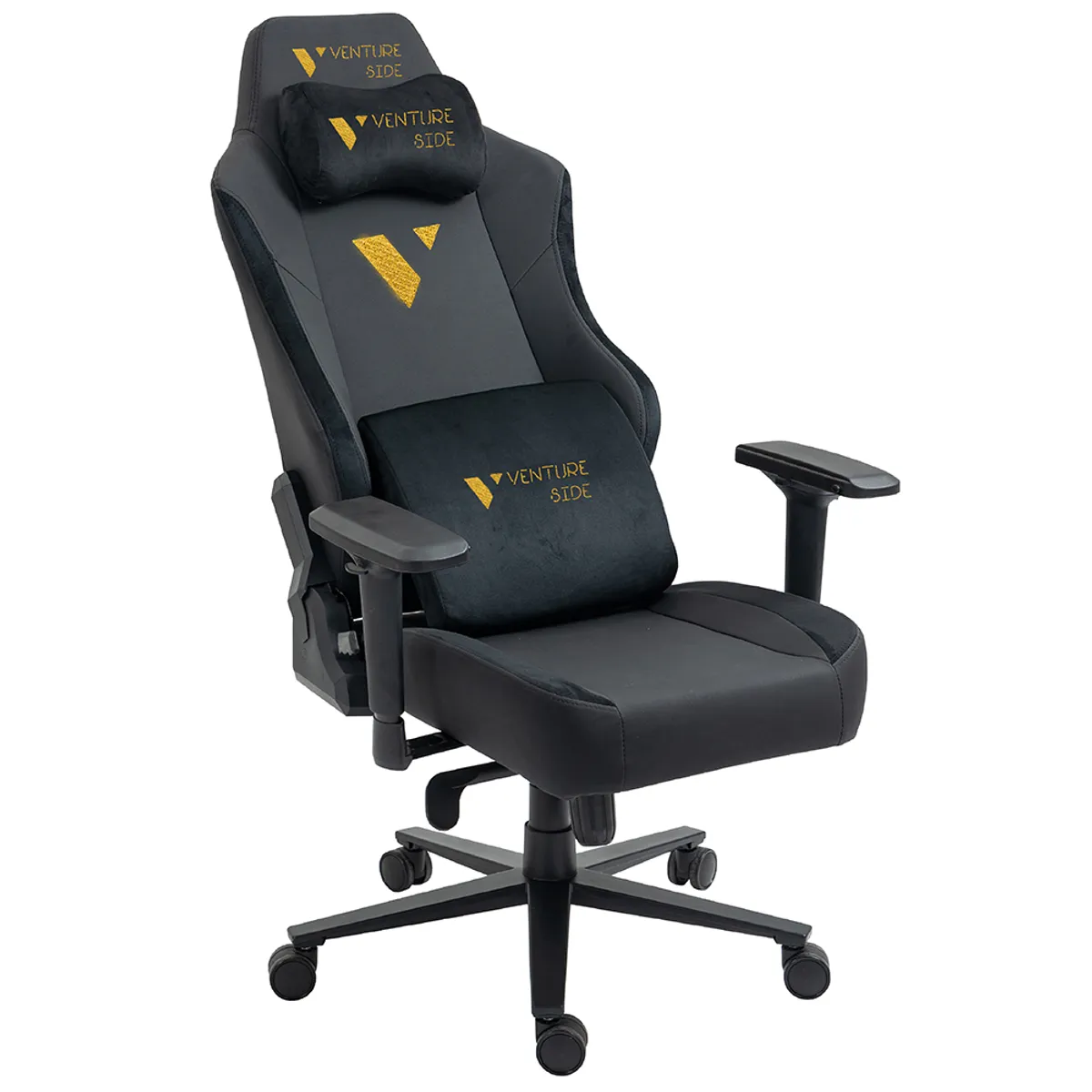 VENTURE SIDE - Silla Gamer Venture Side Prime Oro Cuero Almohadilla Magnetica