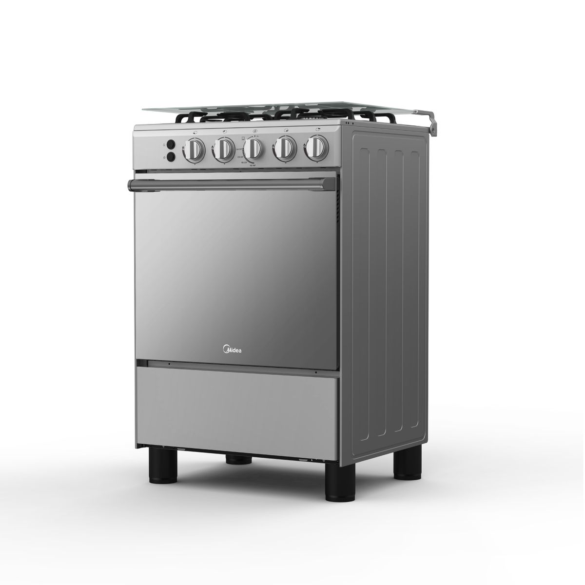 MIDEA - Cocina a Gas Midea 24'' 4 Quemadores Puerta Espejo Silver