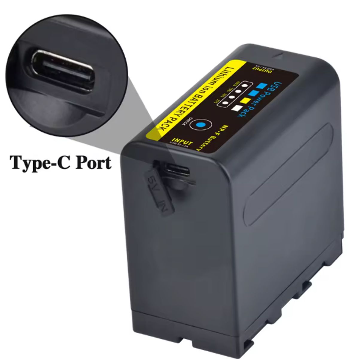 GENERICO - Batería Batmax 9600mah Tipo C Led Para Sony NP+-f970 F550 F770