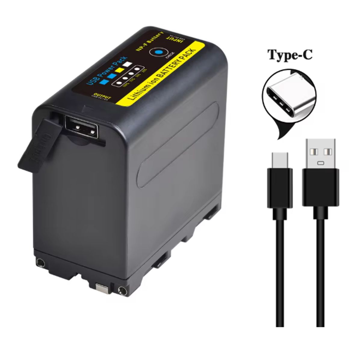 GENERICO - Batería Batmax 9600mah Tipo C Led Para Sony NP+-f970 F550 F770