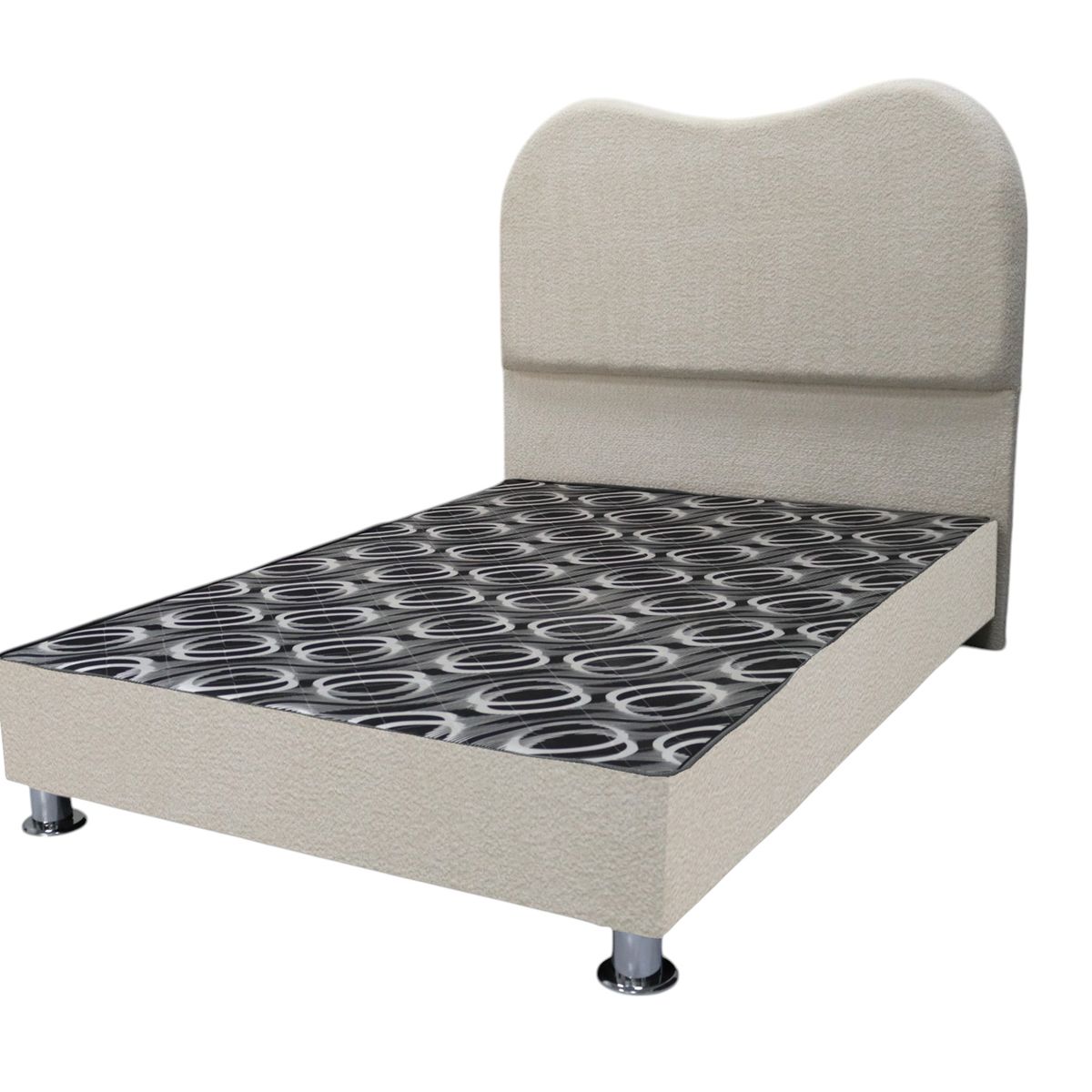 MUEBLES MACRUMO - Cama tapizada Milano - Queen Plz - Beige Antifluido