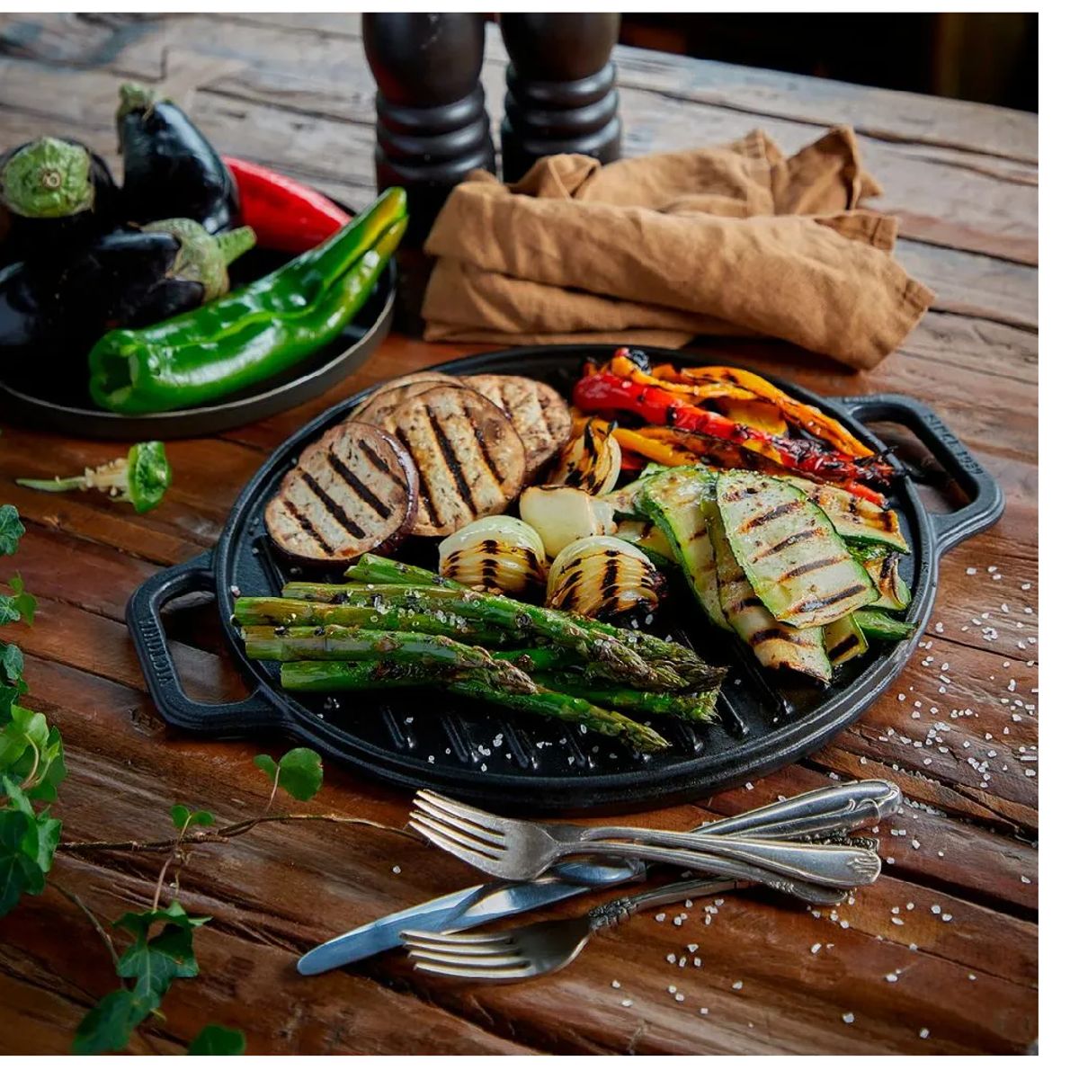 VICTORIA - PLANCHA ASADORA DE HIERRO FUNDIDO REVERSIBLE 32 CM REDONDA