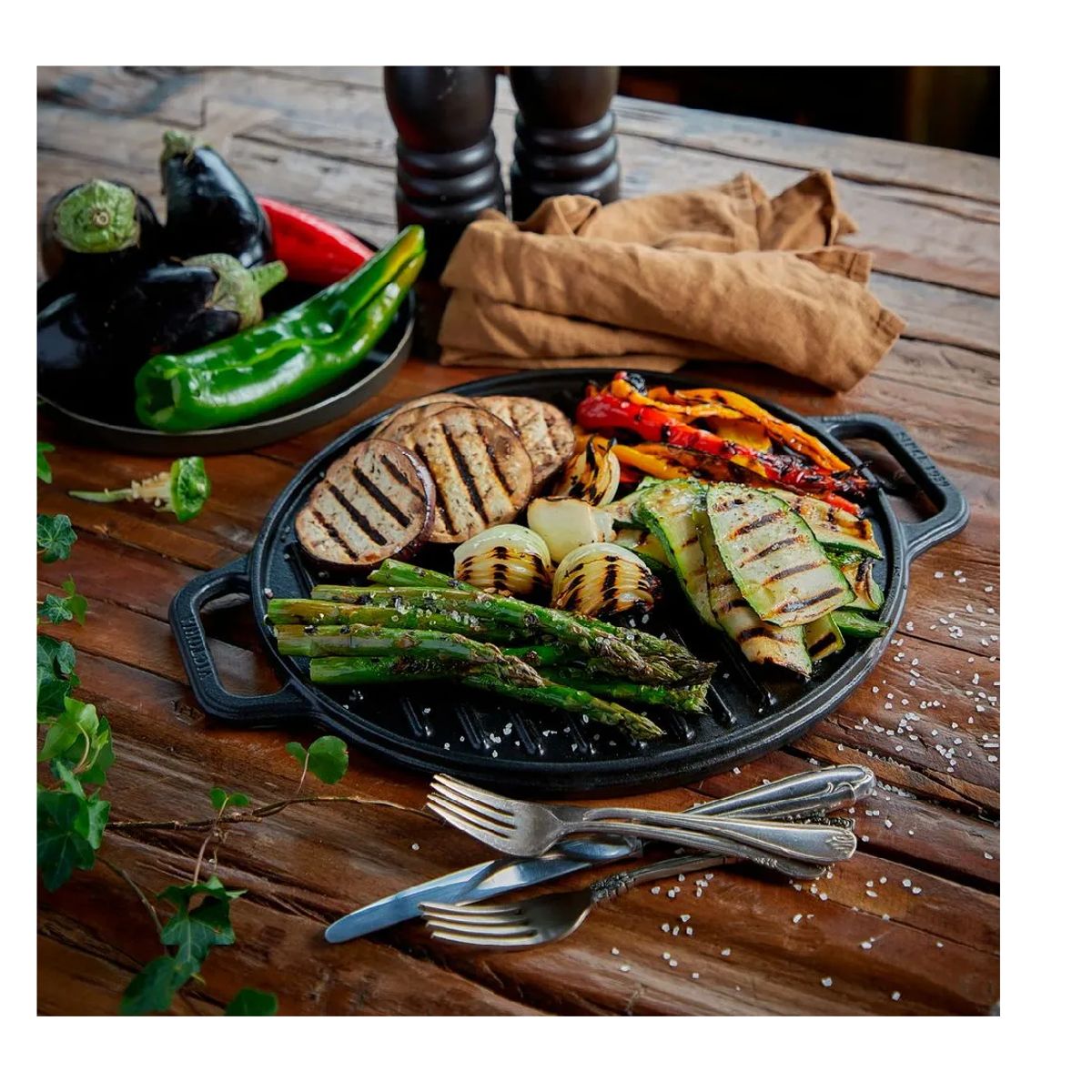 VICTORIA - PLANCHA ASADORA DE HIERRO FUNDIDO REVERSIBLE 32 CM REDONDA