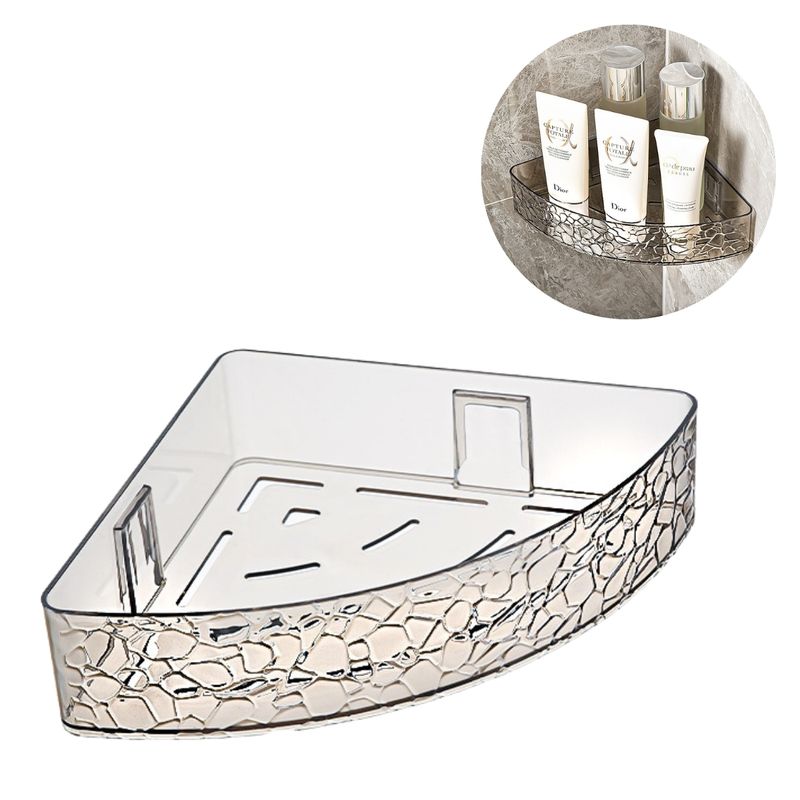ELMEJORPRECIO - Esquinero Organizador de Baño Adhesivo con Textura Transparente