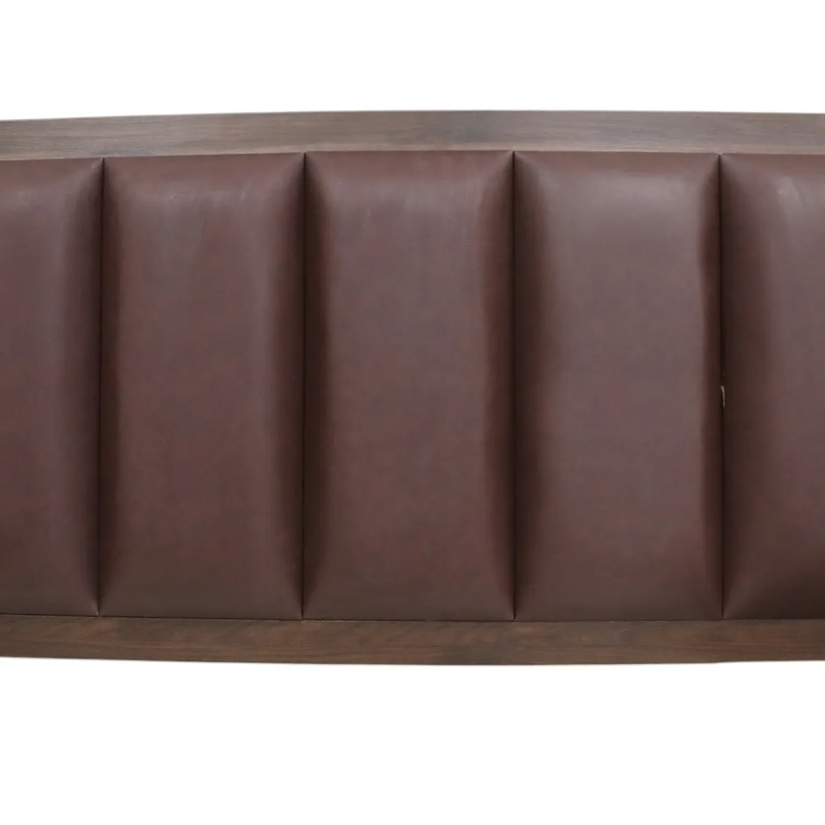 MUEBLES MACRUMO - Cama de melamina tapizada de ultra cuero modelo Cali - 1.5 Plz - Marrón