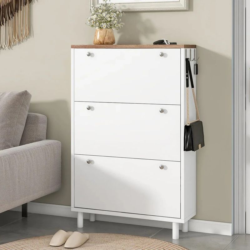 VENTITAS HOME - Zapatera Vintage Beatrice Ventitas Home Color Blanco y Rovere