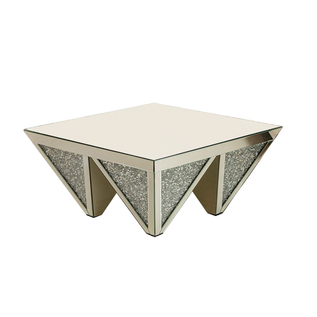 PANADECOR - Mesa De Centro Panadecor Moderno De Espejos Y Detalles Brillantes 94Cm