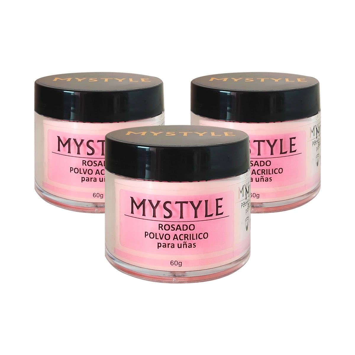 GENERICO - Mystyle Polvo Acrilico Pink 30Gr 3 Unid
