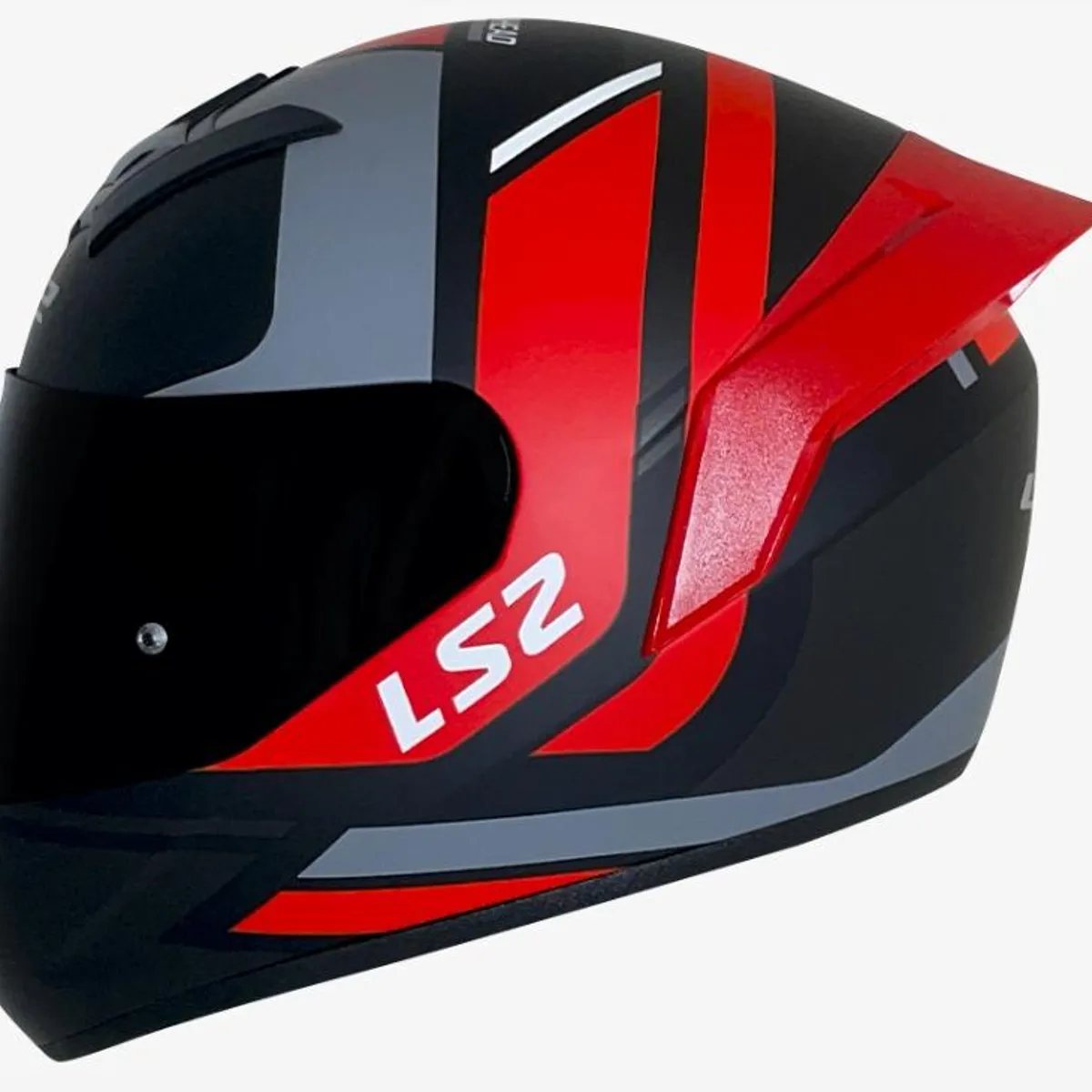 LS2 - CASCO LS2 INTEGRAL DOWN NEGRO MATE  ROJO MATE TALLA L