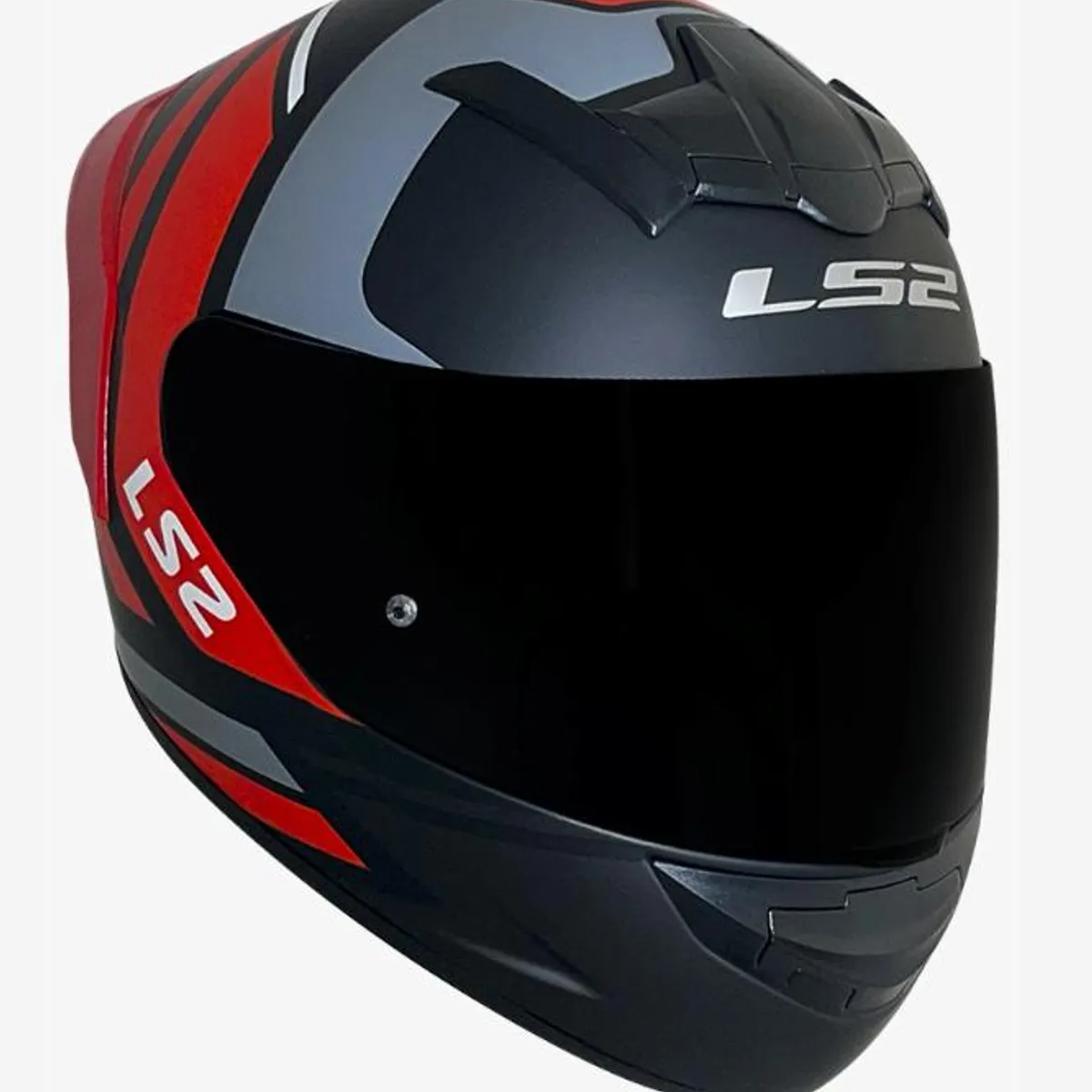 LS2 - CASCO LS2 INTEGRAL DOWN NEGRO MATE  ROJO MATE TALLA L