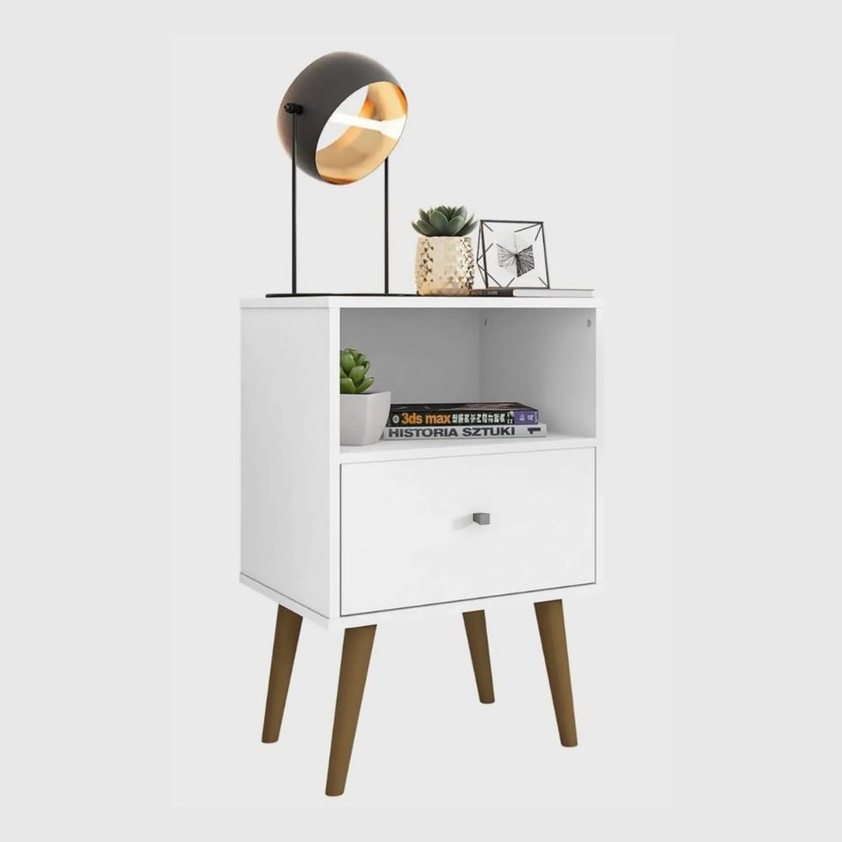 VENTITAS HOME - Velador Vintage 1 Cajón Ventitas Home Color Blanco