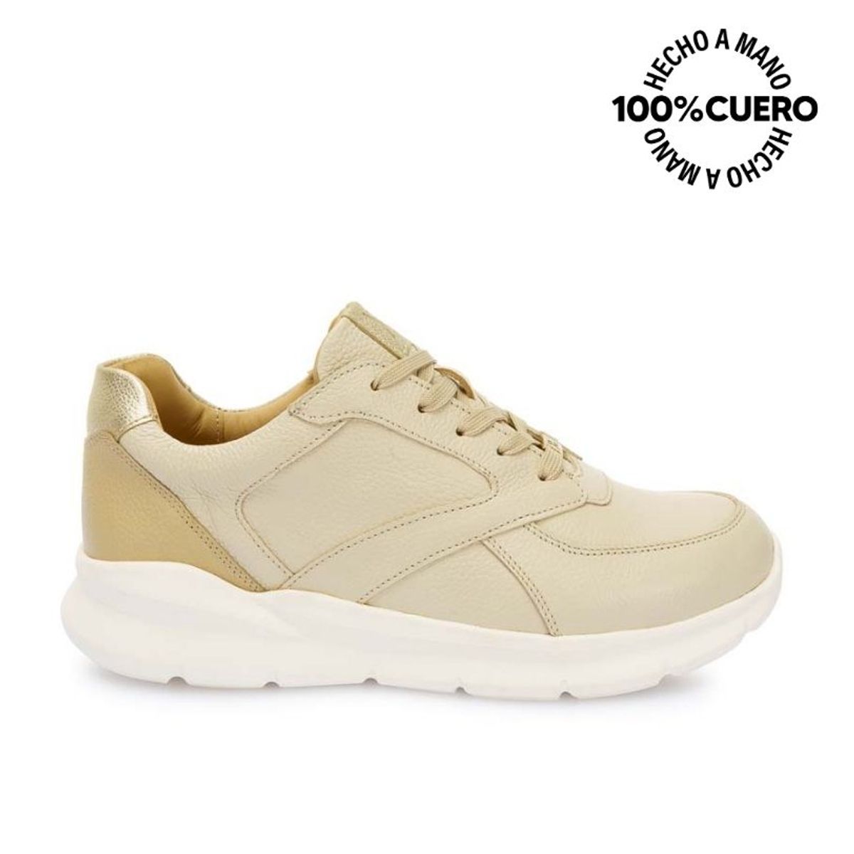 VIALE - Zapatilla Casual JONA-2501 Vainilla Viale Cuero