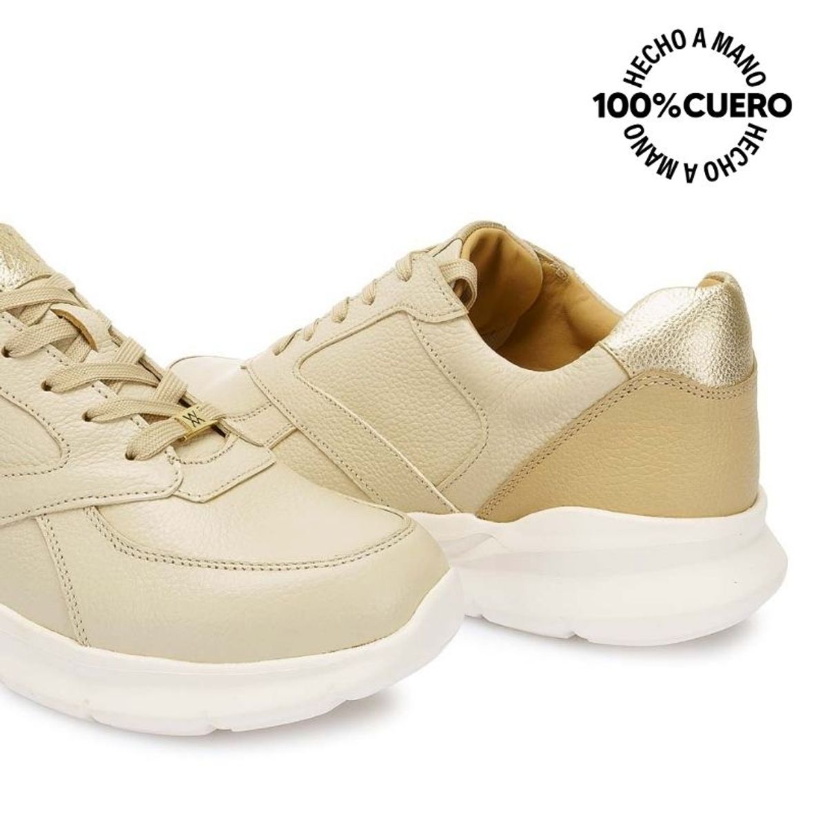 VIALE - Zapatilla Casual JONA-2501 Vainilla Viale Cuero