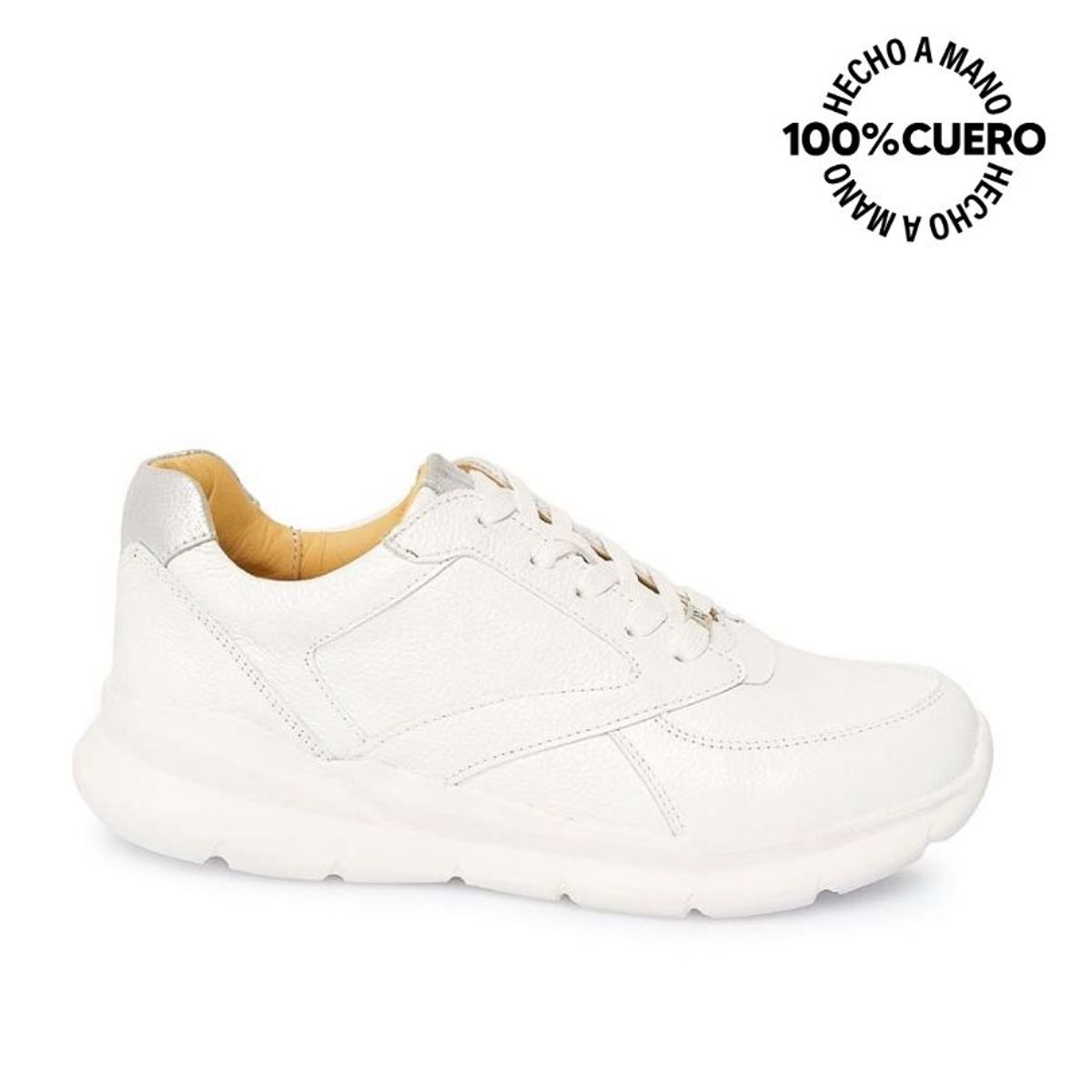 VIALE - Zapatilla Casual JONA-2501 Blanco Viale Cuero