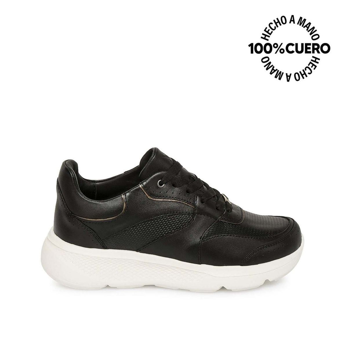 VIALE - Zapatilla Casual REC-2502 Negro Viale Cuero