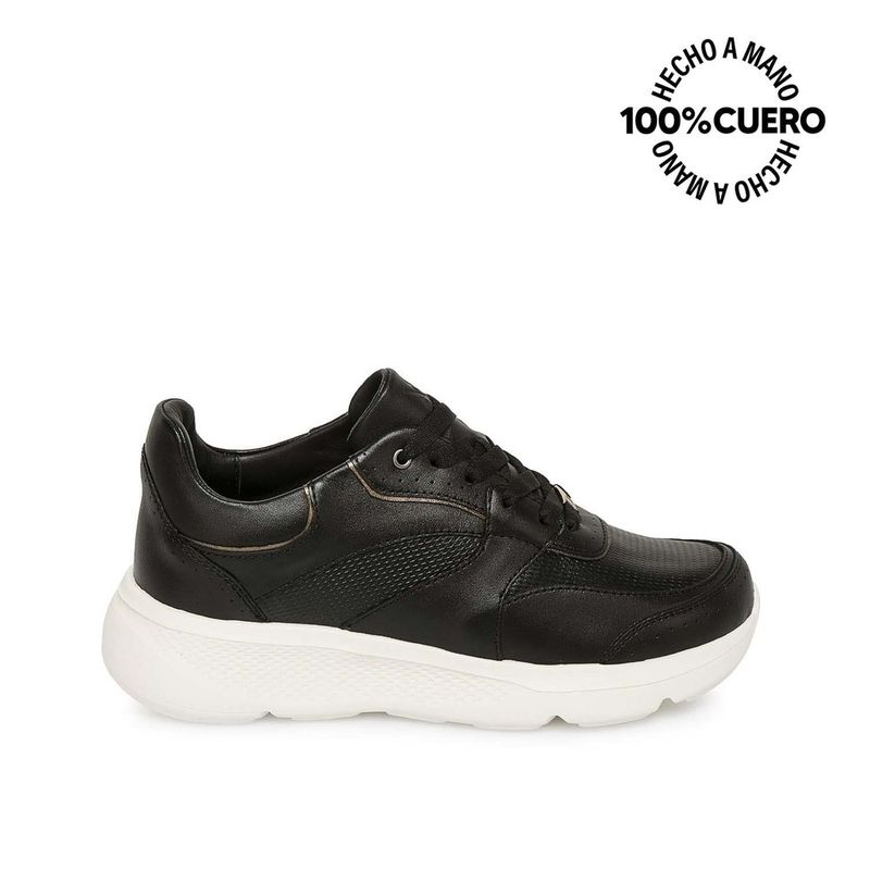 VIALE - Zapatilla Casual REC-2502 Negro Viale Cuero