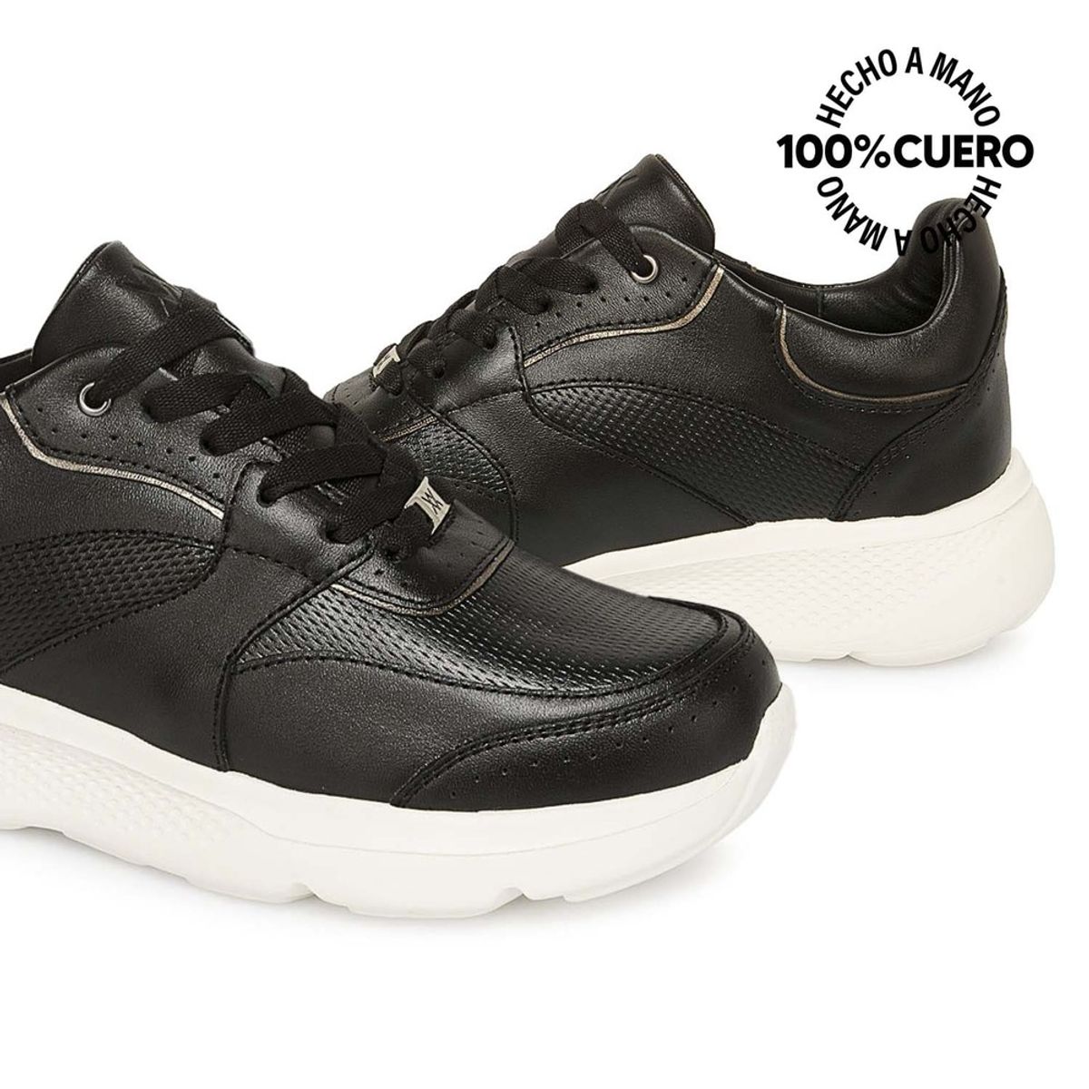 VIALE - Zapatilla Casual REC-2502 Negro Viale Cuero