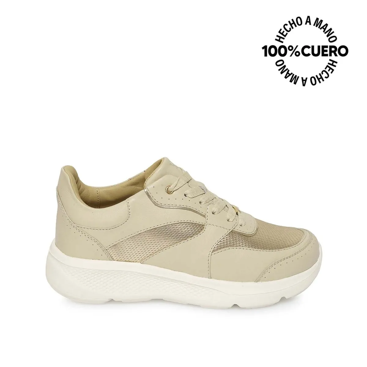 VIALE - Zapatilla Casual REC-2502 Marfil Viale Cuero