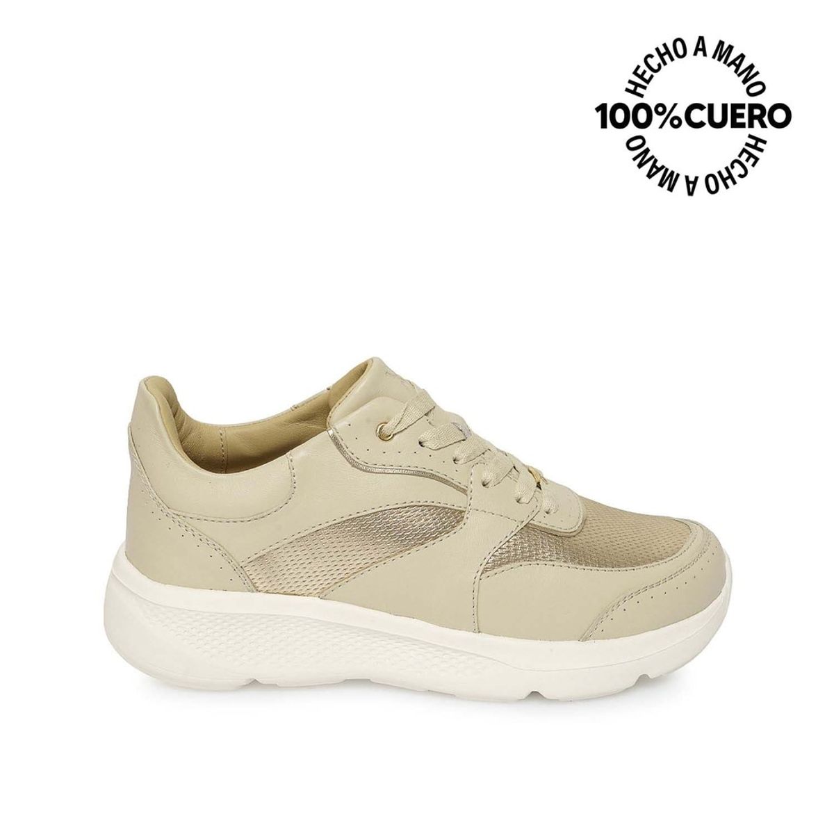 VIALE - Zapatilla Casual REC-2502 Marfil Viale Cuero