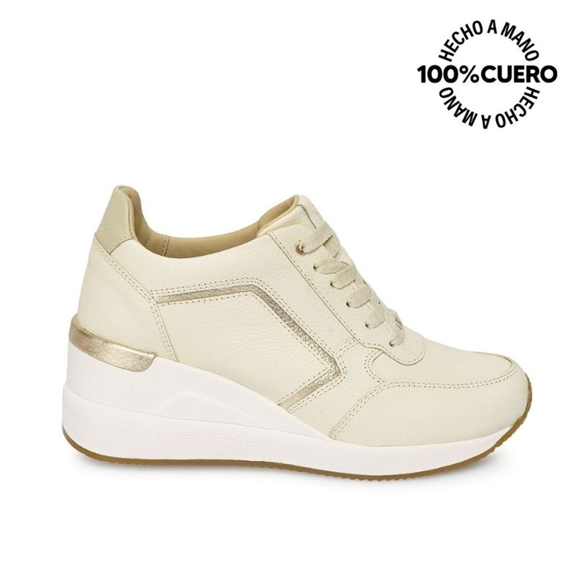 VIALE - Zapatilla Casual REC-2505 HuesoDorado Viale Cuero