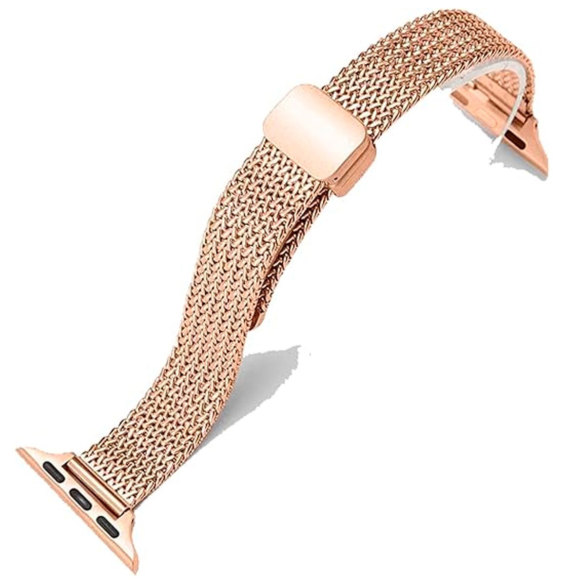 GENERICO - Correa De Metal Con Malla En Espiga Para Apple Watch 41 Mm Champagne