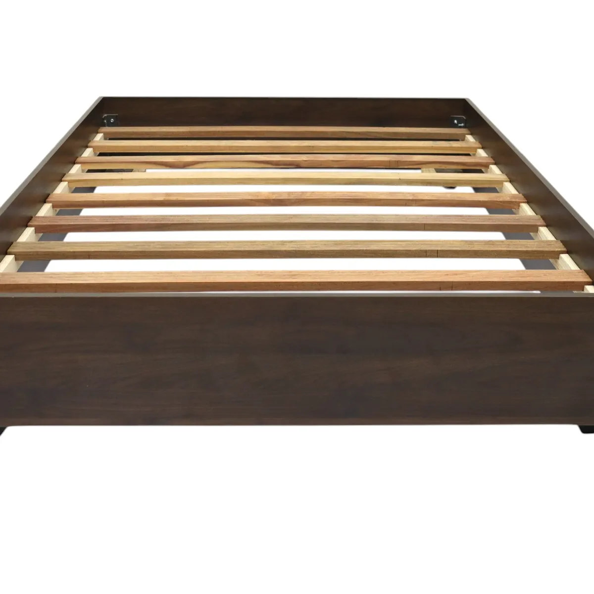 MUEBLES MACRUMO - Cama de melamina tapizada de ultra cuero modelo Lima - 2 Plz - Marrón