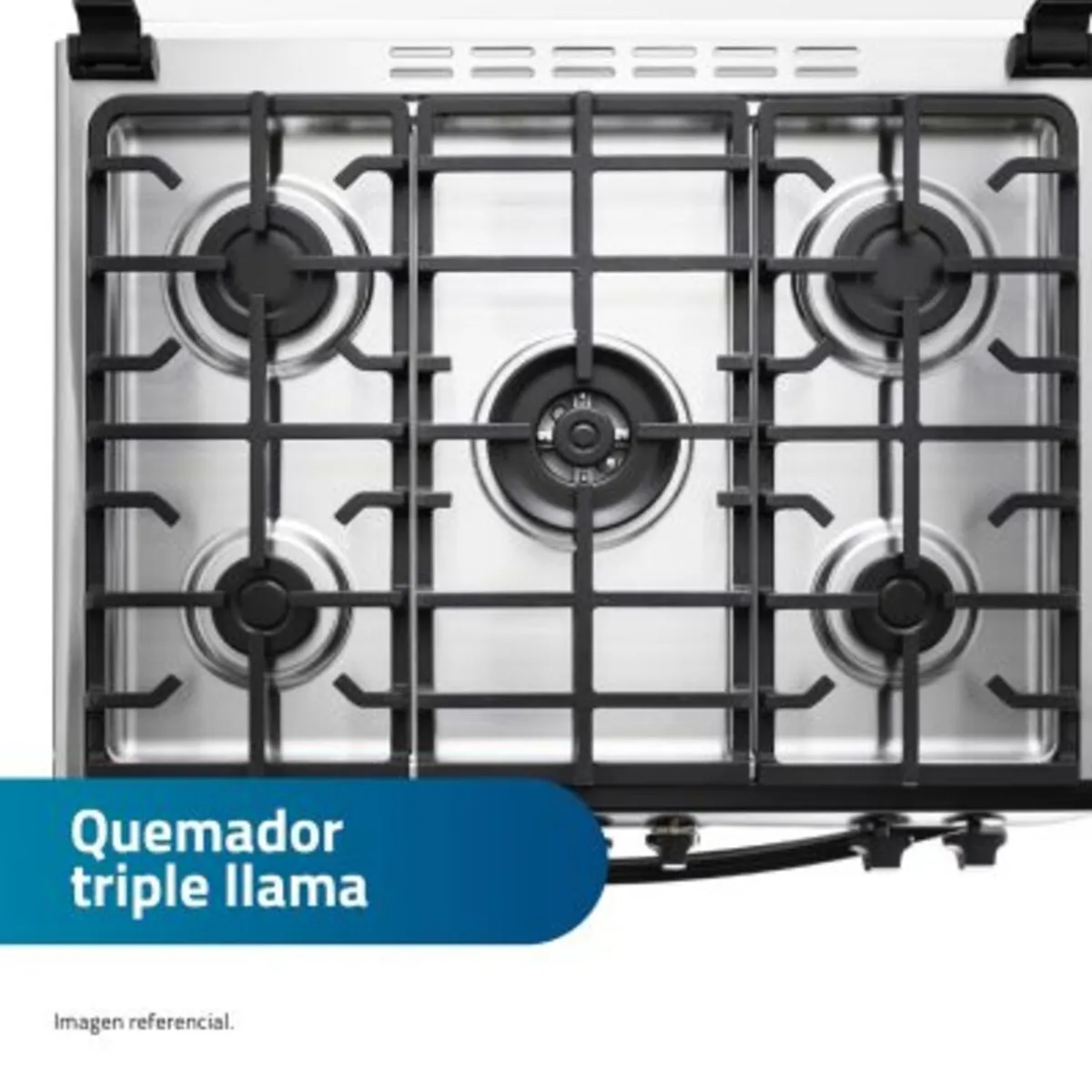 INDURAMA - Cocina de pie 5 Quemadores Borgona Zafiro Indurama