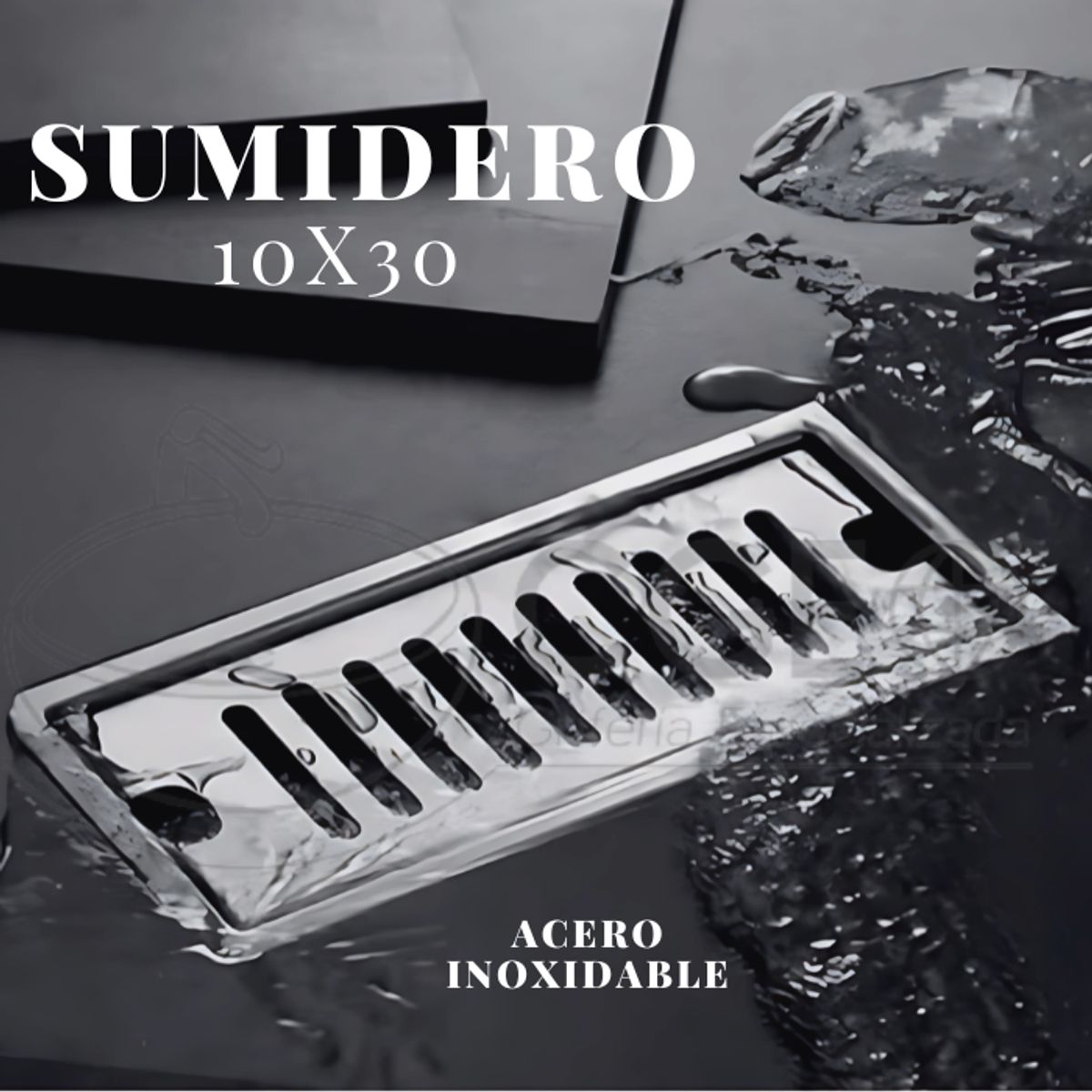 GENERICO - SUMIDERO 10x20 CM DE ACERO 304 SATINADO