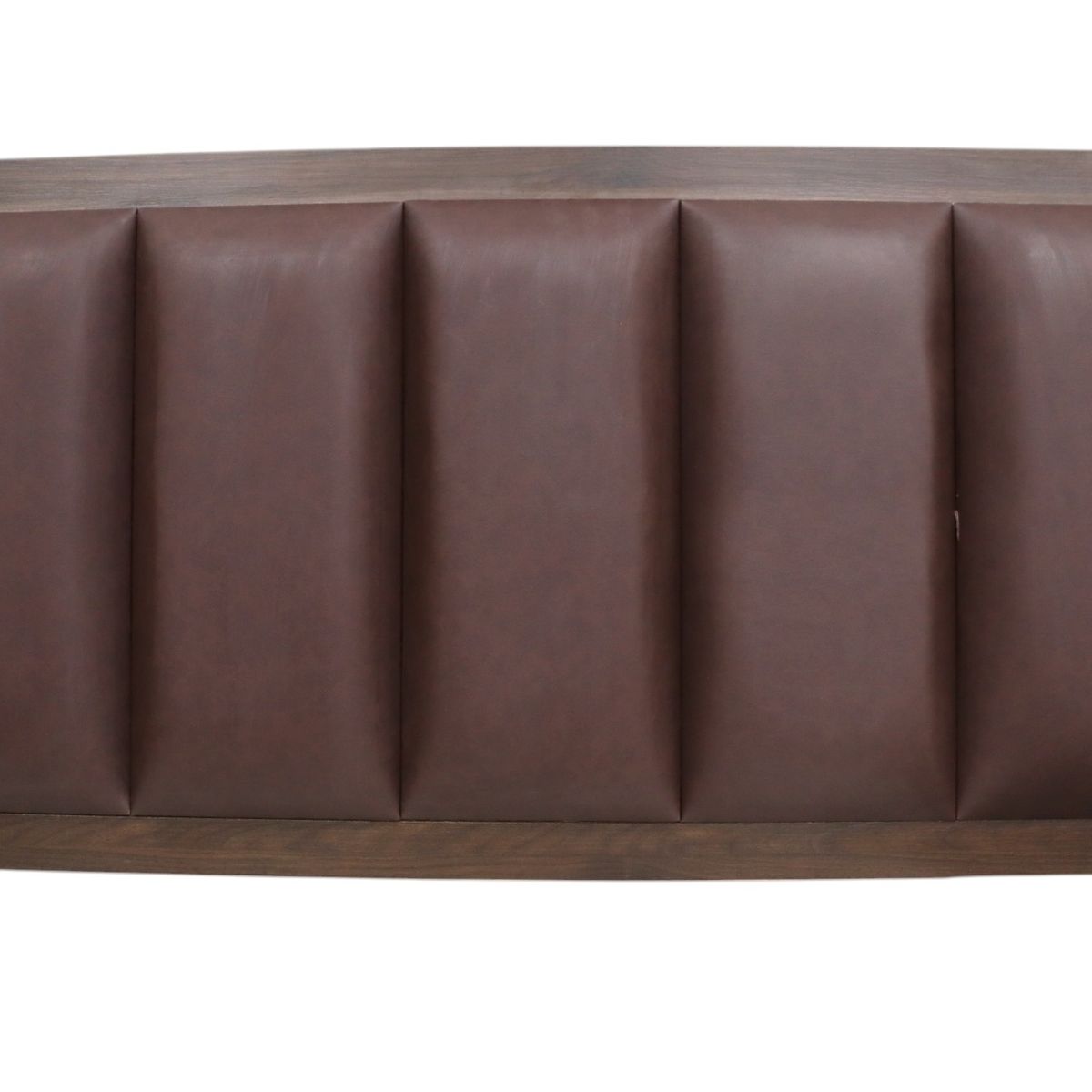 MUEBLES MACRUMO - Cama de melamina tapizada de ultra cuero modelo Cali - King Plz - Marrón