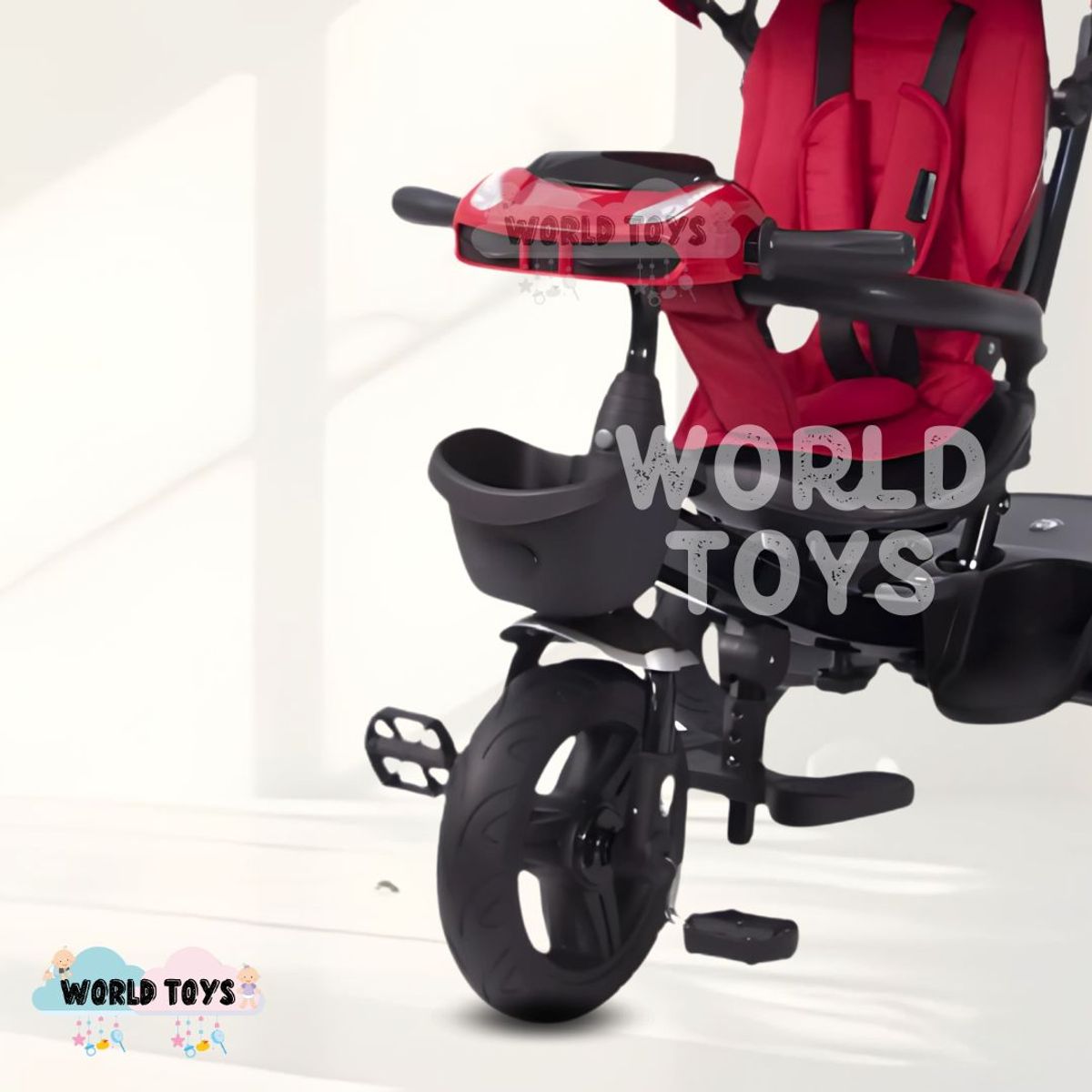 EBABY - Triciclo Guiador 3 En 1 «ARIA» Red