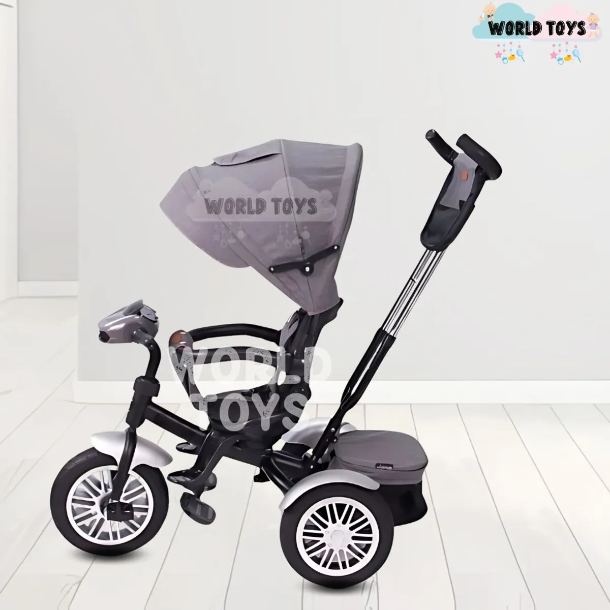 EBABY - Triciclo Guiador 3 En 1 «ZOE» Gray