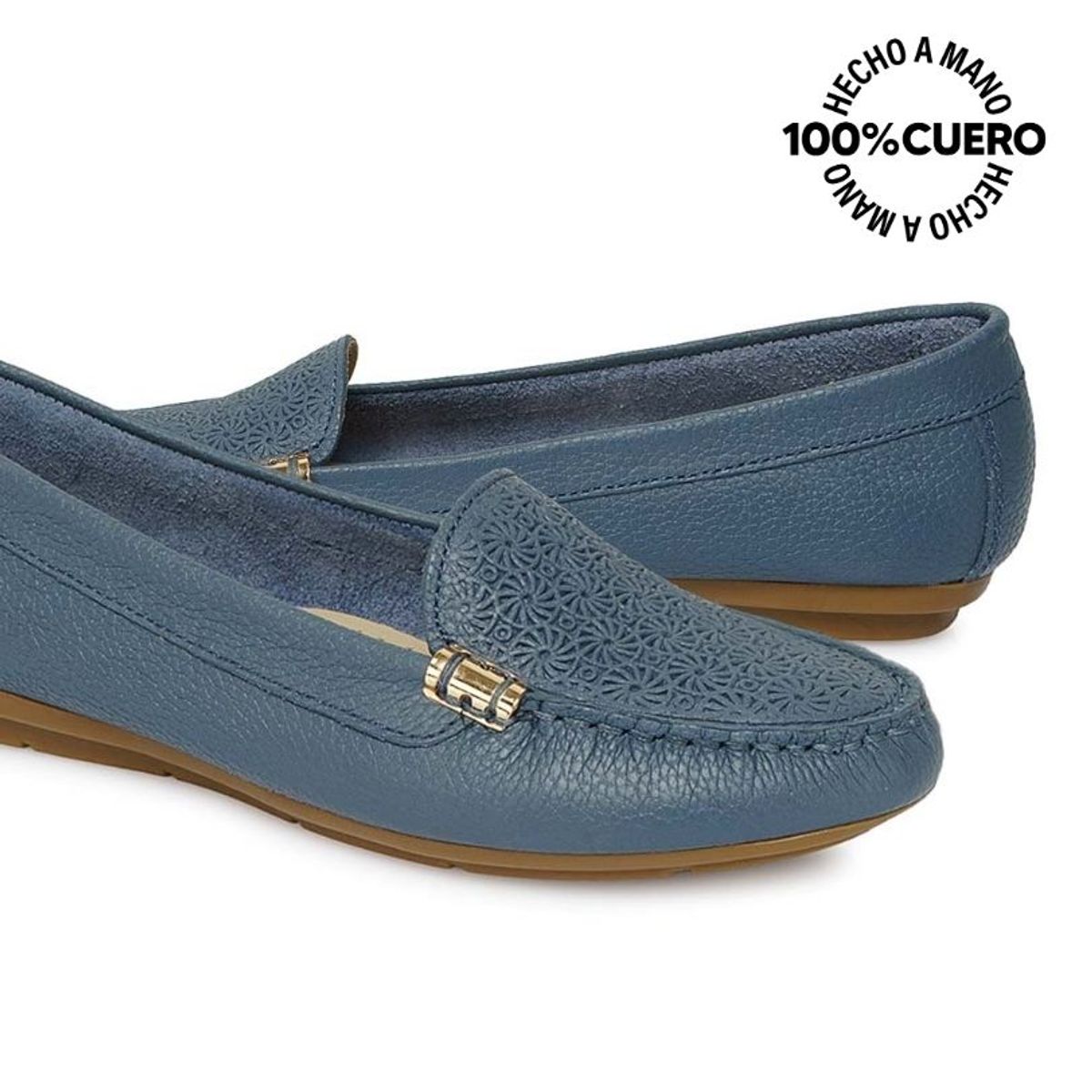 VIALE - Zapato Mocasín Casual CORE-2101 Acero Viale Cuero