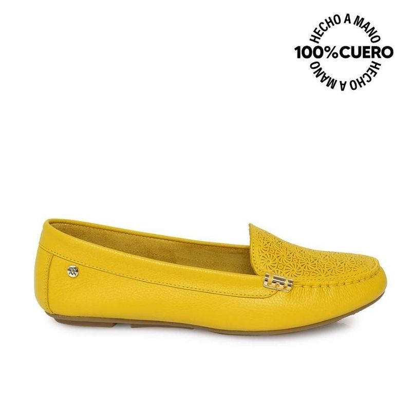 VIALE - Zapato Mocasín Casual CORE-2101 Amarillo Viale Cuero