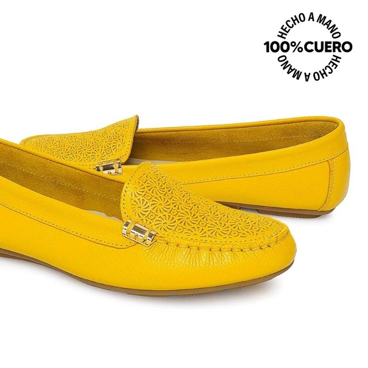 VIALE - Zapato Mocasín Casual CORE-2101 Amarillo Viale Cuero